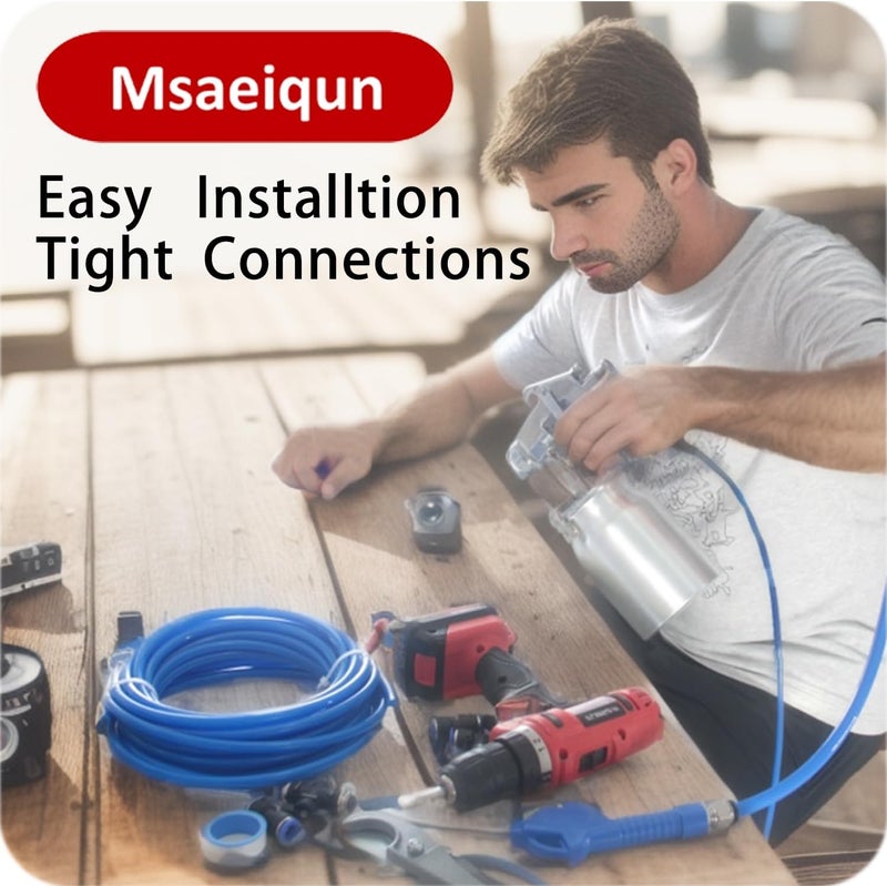 MSAEIQUN Pneumatic Tubing Blue Polyurethane PU Air Hose Pipe Tube Kit 12mm OD 8mm ID 10 Meter 32.8ft for Air Line or Fluid Transfer (12mm x 10M) - Image 2